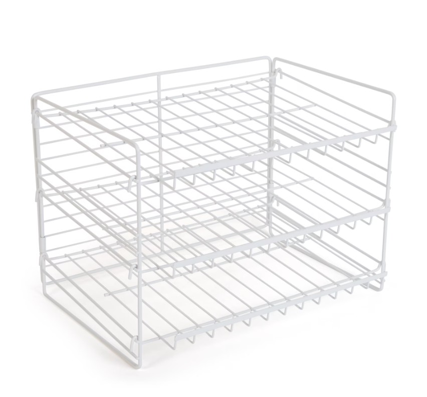 PantryNest 3-Tier Can Organizer Dispenser Rack, Steel, White